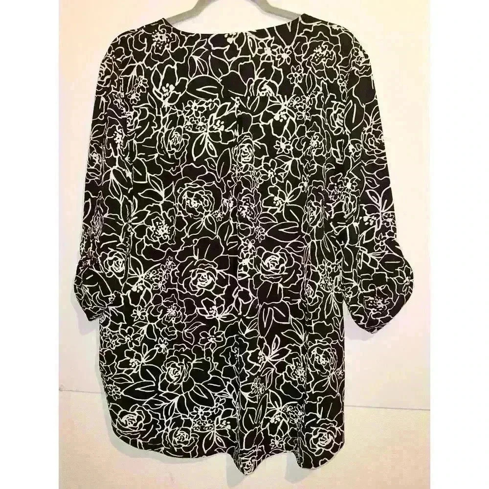 Cathy Women Top Zip Stretch 3/4 Sleeve Size XL